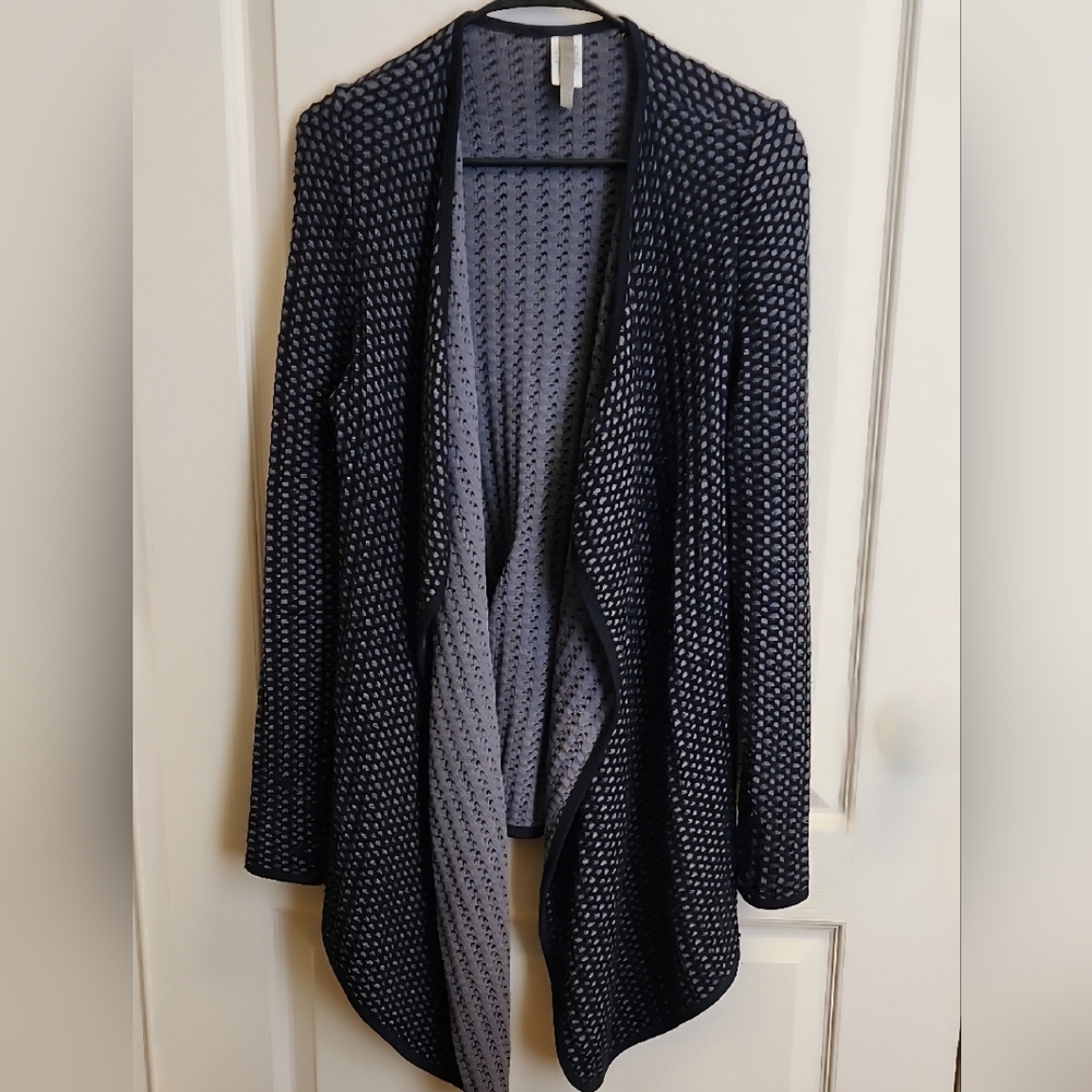 XCVI Women's Cardigan Patterned Black And Gray Size S